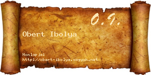 Obert Ibolya névjegykártya